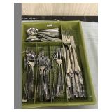 Miscellaneous Flatware Lot w/vintage tray