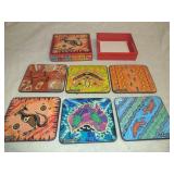 Australian Souvenir Coaster Set Cork Backed