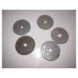 (5) State of Washington Aluminum Tax Tokens