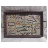 Map Wood Tray