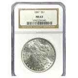 1887 Morgan Silver Dollar MS-63