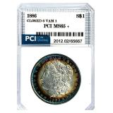 1886 Morgan Silver Dollar MS-65 + VAM 1 Rim Toning