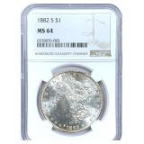 1882-S Morgan Silver Dollar MS-64