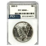 1923-D Silver Peace Dollar MS-65 +