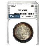 1880-S Morgan Silver Dollar MS-65 Rim Toning