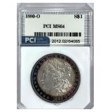 1880-O Morgan Silver Dollar MS-64 Rim Toning