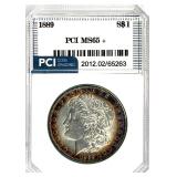 1889 Morgan Silver Dollar MS-65 + Rim Toning