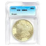 1921 Morgan Silver Dollar MS-65