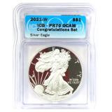 2021-W Silver Eagle Congrat. Set PR-70 DCAM