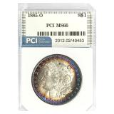 1885-O Morgan Silver Dollar MS-66 Obv. Toning