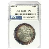 1881-S Morgan Silver Dollar MS-65 + PL