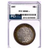 1887 Morgan Silver Dollar MS-65 + Rim Toning