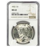 1922 Silver Peace Dollar MS-63