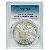 1881-S Morgan Silver Dollar MS-64