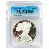 2021-W Silver Eagle Congrat. Set PR-70 DCAM