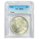 1921 Morgan Silver Dollar MS-65