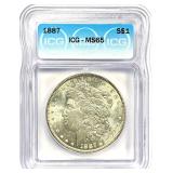 1887 Morgan Silver Dollar MS-65