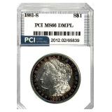 1881-S Morgan Silver Dollar MS-66 DMPL  Rim Toning