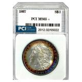 1897 Morgan Silver Dollar MS-65 + Rim Toning