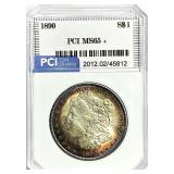 1890 Morgan Silver Dollar MS-65 + Toning