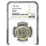 1936 Long Island 50C Silver Commemorative MS-65