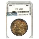 1901-O Morgan Silver Dollar MS-66 Obv. Toning