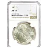 1887 Morgan Silver Dollar MS-64