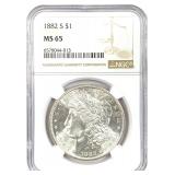 1882-S Morgan Silver Dollar MS-65