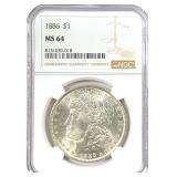 1886 Morgan Silver Dollar MS-64