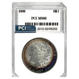 1889 Morgan Silver Dollar MS-66 Rim Toning