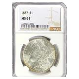 1887 Morgan Silver Dollar MS-64