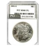 1881-S Morgan Silver Dollar MS-66 PL