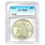 1921 Morgan Silver Dollar MS-65