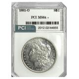 1881-O Morgan Silver Dollar MS-64 +