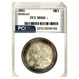 1921 Morgan Silver Dollar MS-65 + Rim Toning