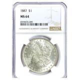 1887 Morgan Silver Dollar MS-64