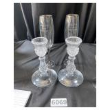 Crystal Candle Sticks & Champagne Glasses