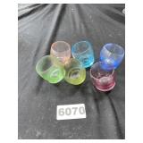 Vintage Different Colored Glasses - Not flat on