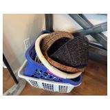 3 CLOTHES HAMPERS & 2 BASKETS