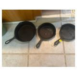 (3) SMALL CAST IRON SKILLETS