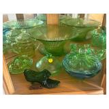 LOT OF GREEN GLASS