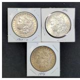 1896 Morgan Silver Dollars Qty 2, And 1900 O Morgan Silver Dollar 