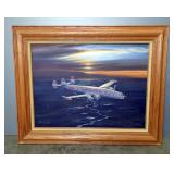 Pettijohn "TWA" Framed Painting On Board, 25" x 31"