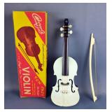 Reliable Co Doll House Furniture, Approx 20 Pieces, And Carzol Toy Violin No. 175 In Box 