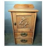 Night Stand With Hinged Door And 2 Lower Drawers, 27" x 15" x 13.5"