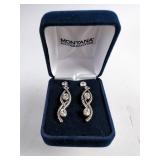 Montana Silversmiths Ladies Dangle Earings With Cubic Zircinia And Rhodium Plate Over Brass 