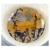 Round Cut Dendritic Agate Gemstone, 13.25 Total Carat Weight