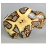 Polished Septarian Stone/Crystal Bison Carving, 6" x 4.5"