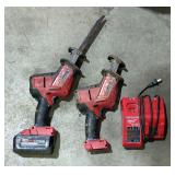 Milwaukee Fuel 18V Hackzall Reciprocating Saws, Model 2719-20, Qty 2 And M12/M18 Charger, Includes O