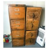 The General Fireproofing Company Vintage Wood Four Drawer File Cabinet, 53.5” x 16.5 x 28”, And Vint